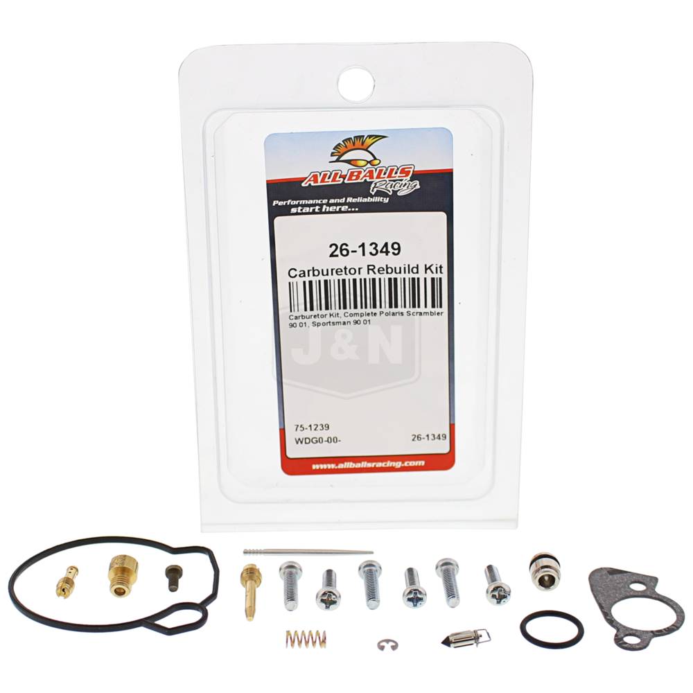 All Balls Racing 26-1349 Carburetor Rebuild Kit For Polaris Scrambler 90 & Sportsman 90 (2001)